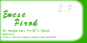 emese pirok business card